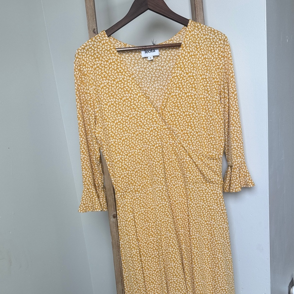 Leota Mustard Floral Long Sleeve Dress